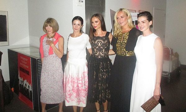 Anna Wintour, Livia Firth, Georgina Chapman, Keren Craig and Anne Hathaway at The True Cost